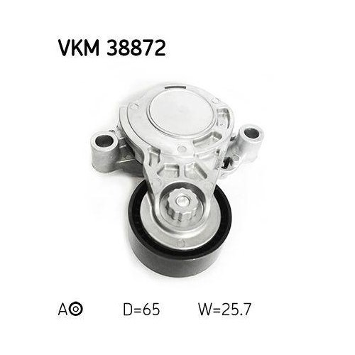 Натяжитель поликлинового ремня SKF VKM 38872 для BMW, слева, сверху слева, по центру, фото №2 Натяжитель поликлинового ремня SKF VKM 38872 для BMW, слева, сверху слева, по центру, фото №2