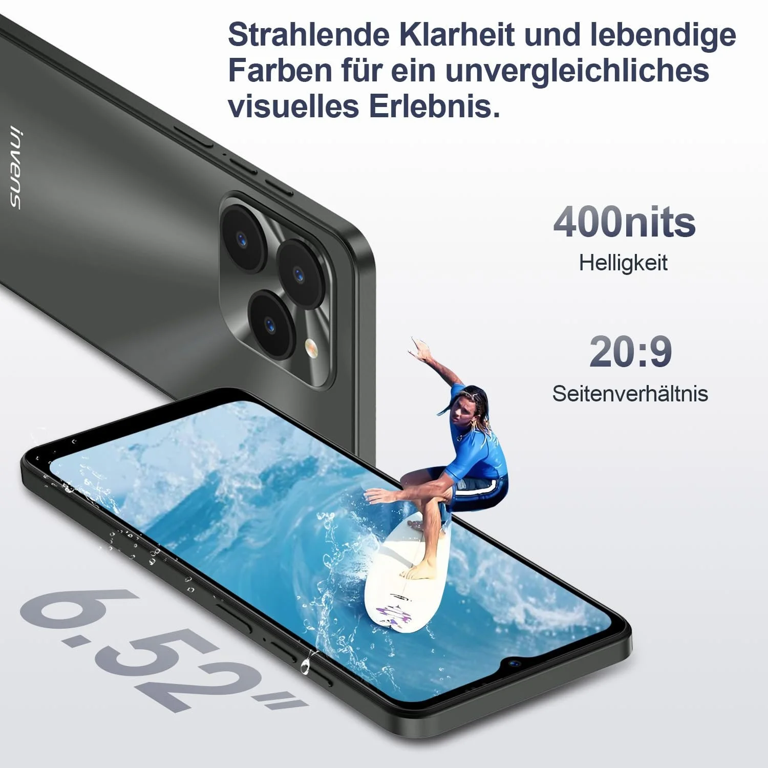 Смартфон invens Halo 5 7 GB (4+3)+64 GB 6.52" 5000 мАч 16+8 МП 4G Dual SIM Face ID, фото №4 Смартфон invens Halo 5 7 GB (4+3)+64 GB 6.52" 5000 мАч 16+8 МП 4G Dual SIM Face ID, фото №4
