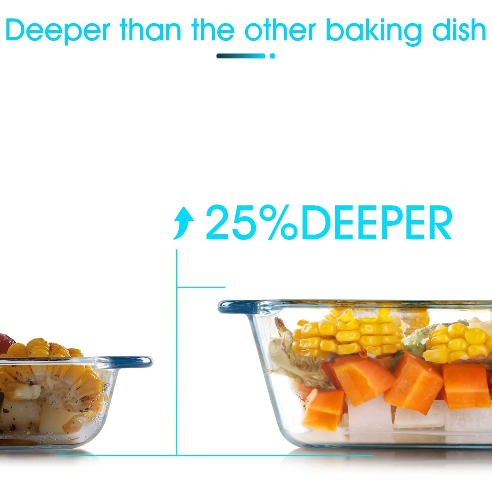 Форма для запекания NUTRIUPS Глубокая стеклянная 20 x 15 x 6 см 1.4 л, фото №3