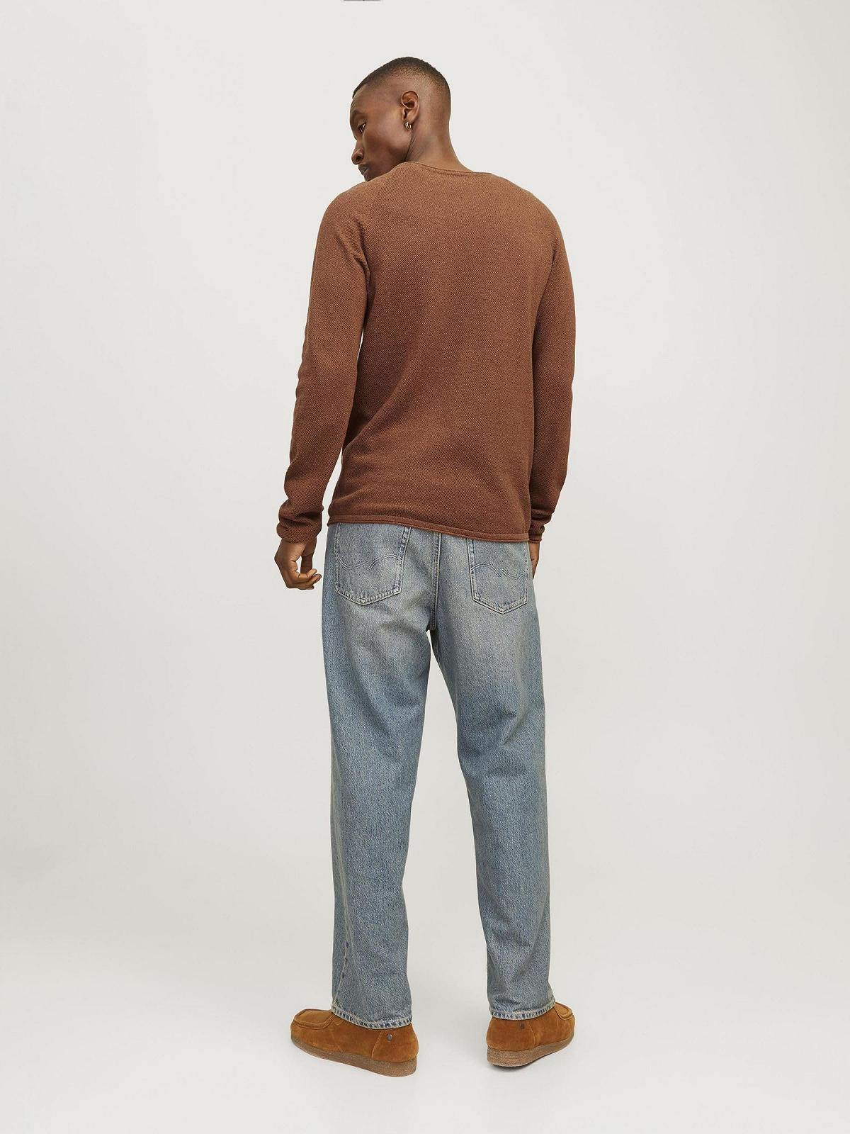 Джемпер JACK & JONES JJEHILL Мужской Вязаный С круглым вырезом Базовый С длинным рукавом, фото №3