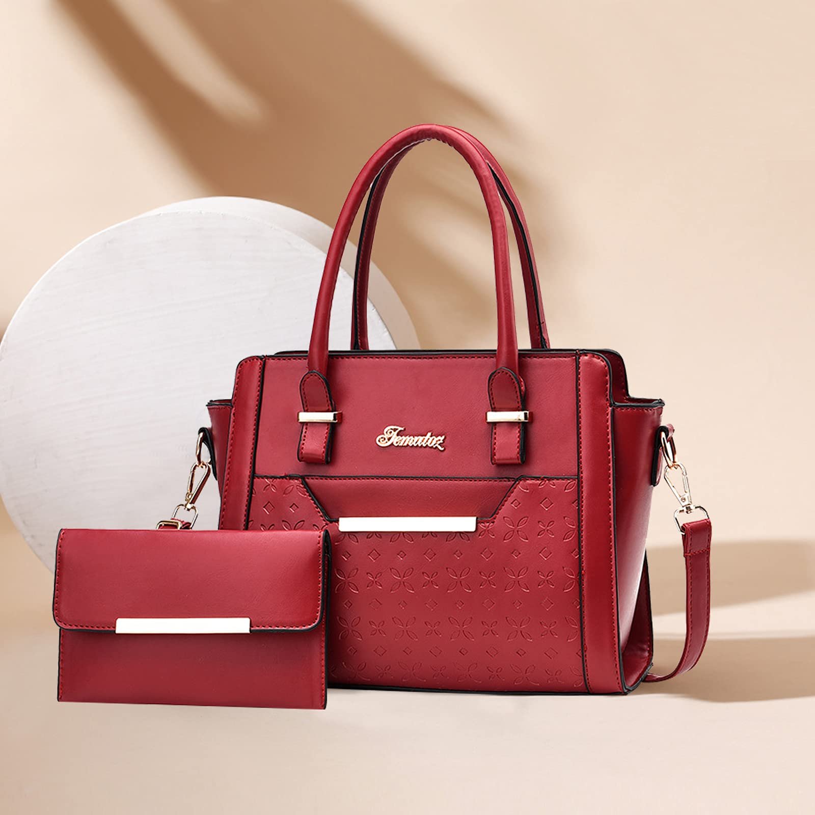 Сумка с ручками NICOLE & DORIS Большая Сумка на плечо Элегантная Сумка для покупок Кожаная Сумка 2 шт., фото №3