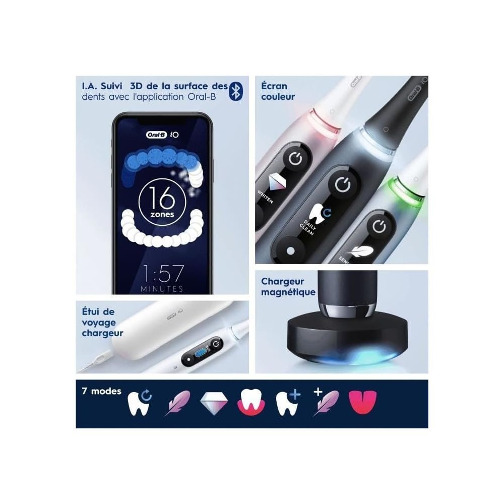 Електрична зубна щітка Oral-B iO Series 9 Special Edition Bluetooth 7 режимів 1 дорожній футляр 1 сумка Black, фото №5