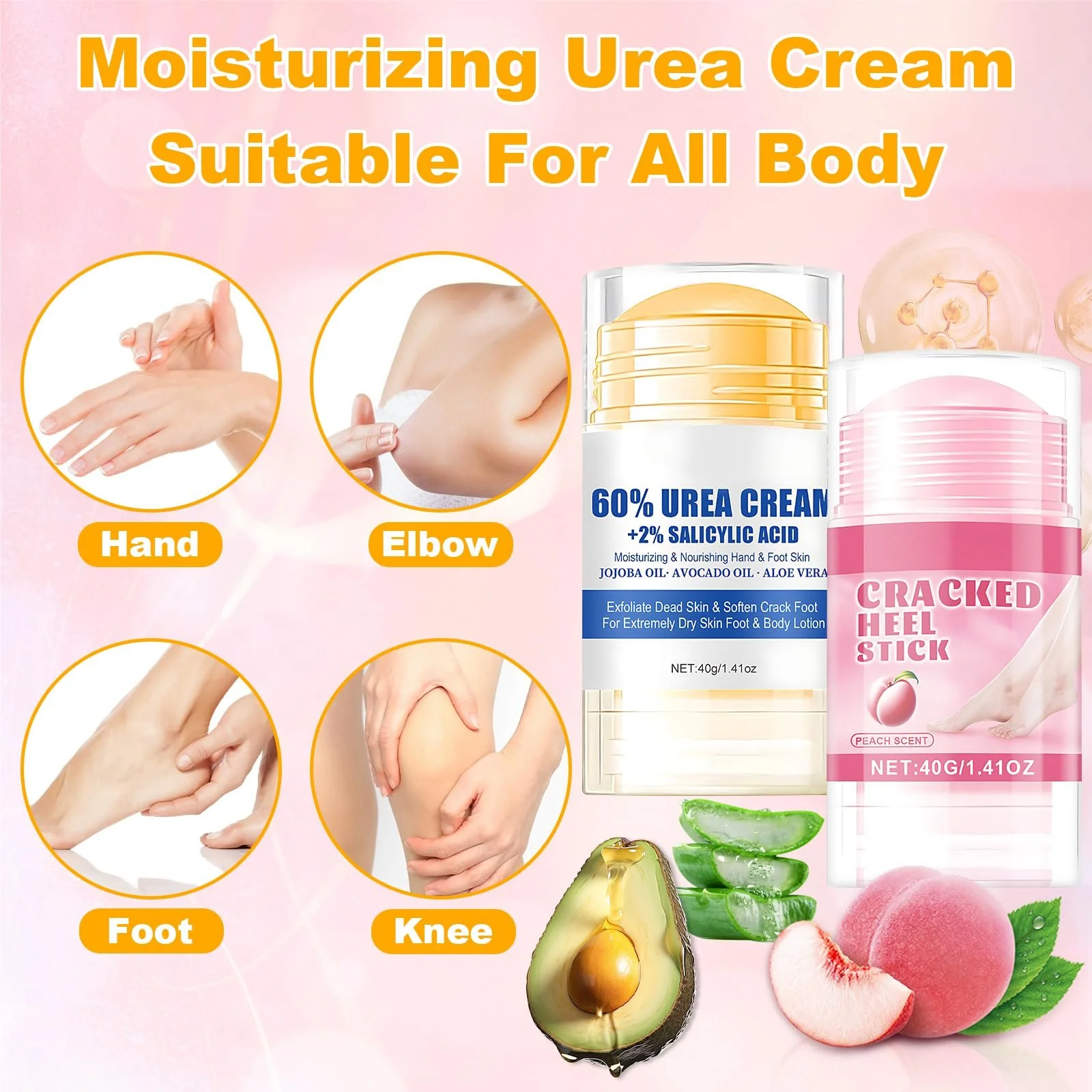 Крем для ног Ruichi увлажняющий против трещин с мочевиной 60% 2 шт, фото №3