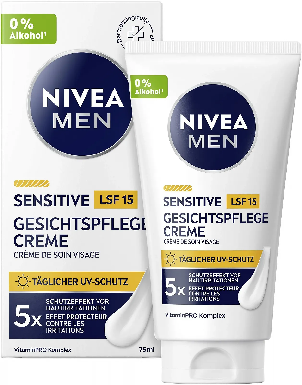 Крем для обличчя NIVEA MEN Sensitive SPF 15 зволожувальний для чутливої шкіри 75 мл, фото №1 Крем для обличчя NIVEA MEN Sensitive SPF 15 зволожувальний для чутливої шкіри 75 мл, фото №1