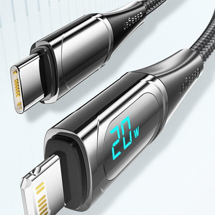 Зарядный кабель Display ESSAGER Type C to Lightning 1метр 20W, фото №4