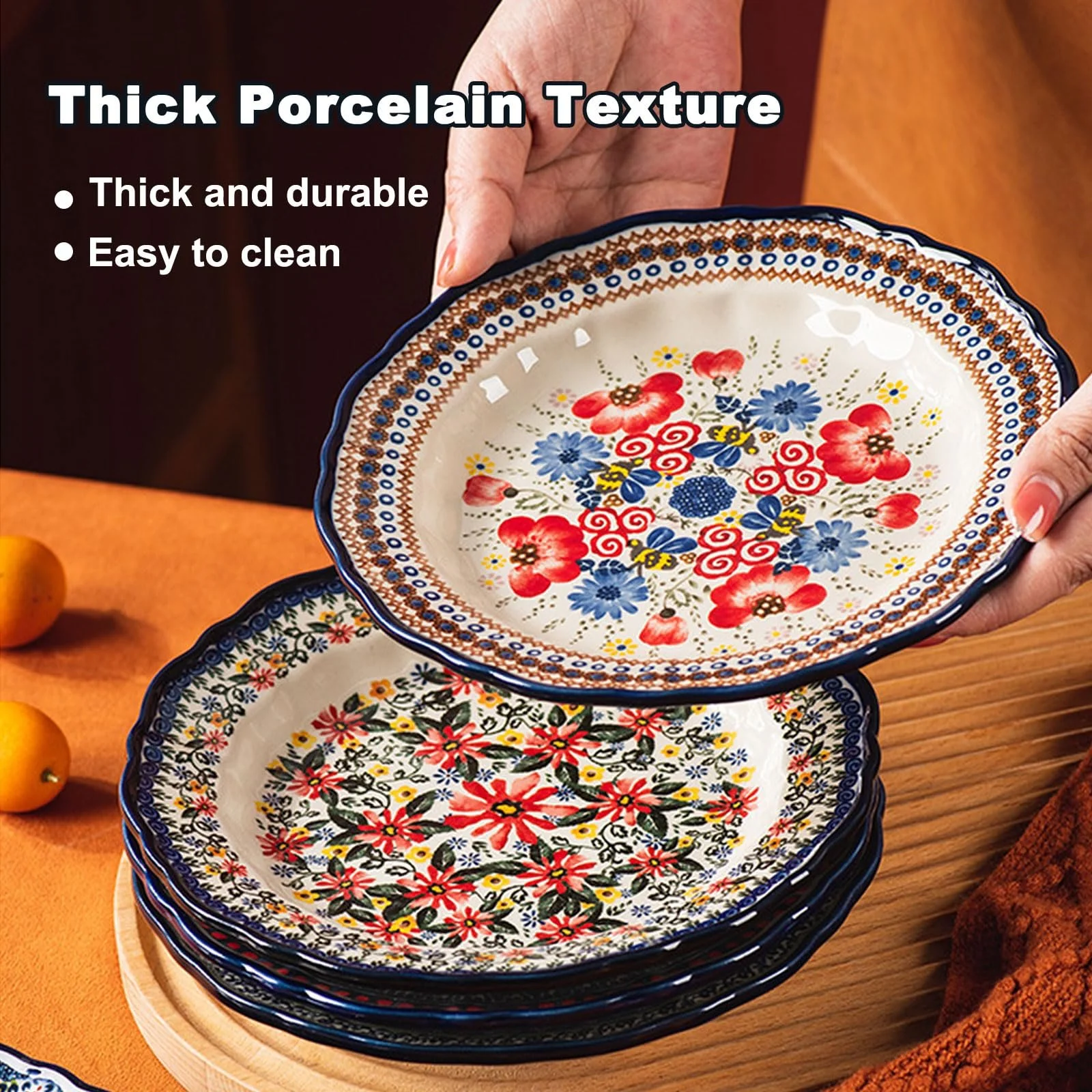 Форма для запекания керамическая круглая винтажная 20.9 x 20.9 x 3.2 см, фото №6