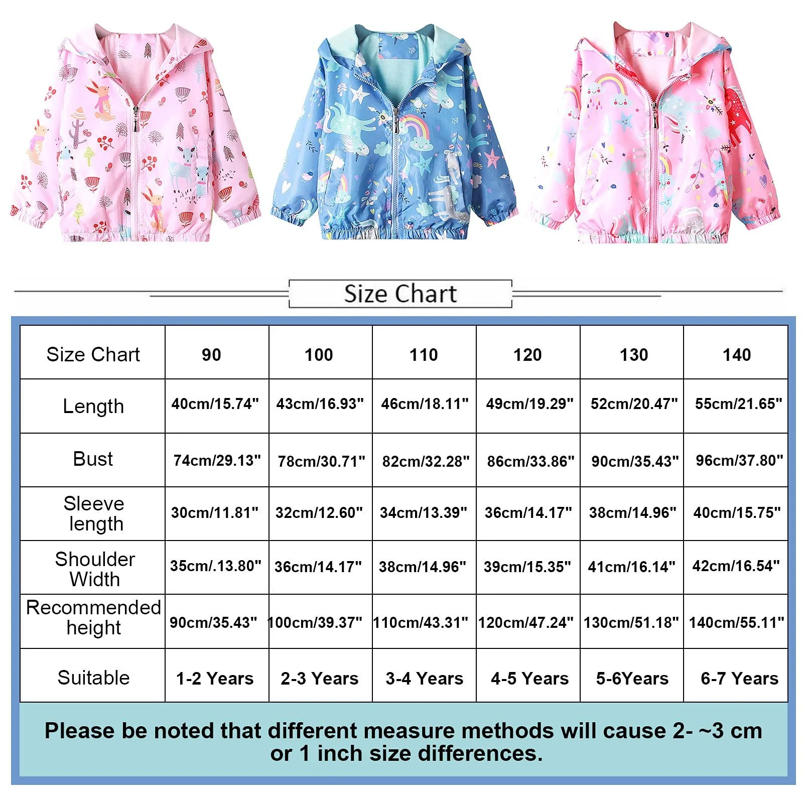 Куртка детская Domueay для девочек с капюшоном, ветрозащитная куртка, легкая переходная куртка, куртка для походов, верхняя одежда, 1-7 лет, фото №7