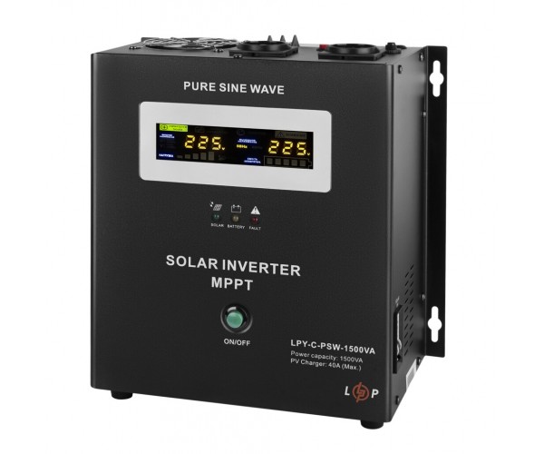 Сонячний інвертор ДБЖ LogicPower LPY-С-PSW-1500VA 1050Вт MPPT 24V LP19541, фото №2