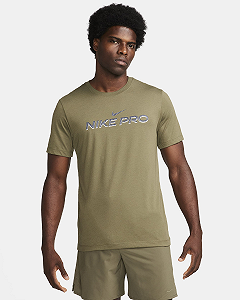Футболка NIKE PRO FJ2393-222 Хаки M - Фото 1