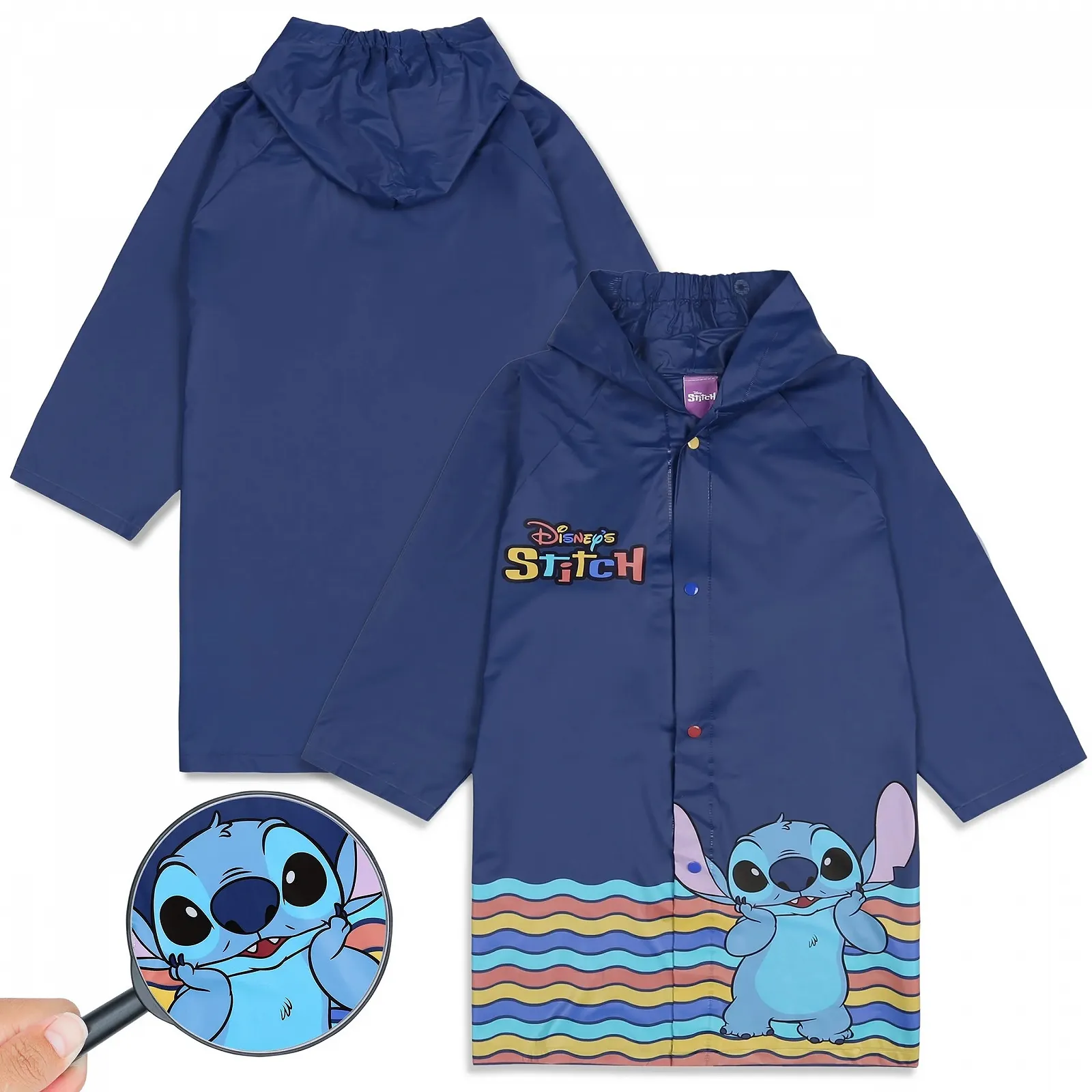 Дощовик з капюшоном DISNEY Stitch Navy для хлопчиків, фото №4