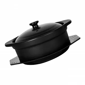 Керамічна каструля-сотейник TOYANDONA з кришкою та підставкою жаростійка універсальна для супів та рагу - Фото 1