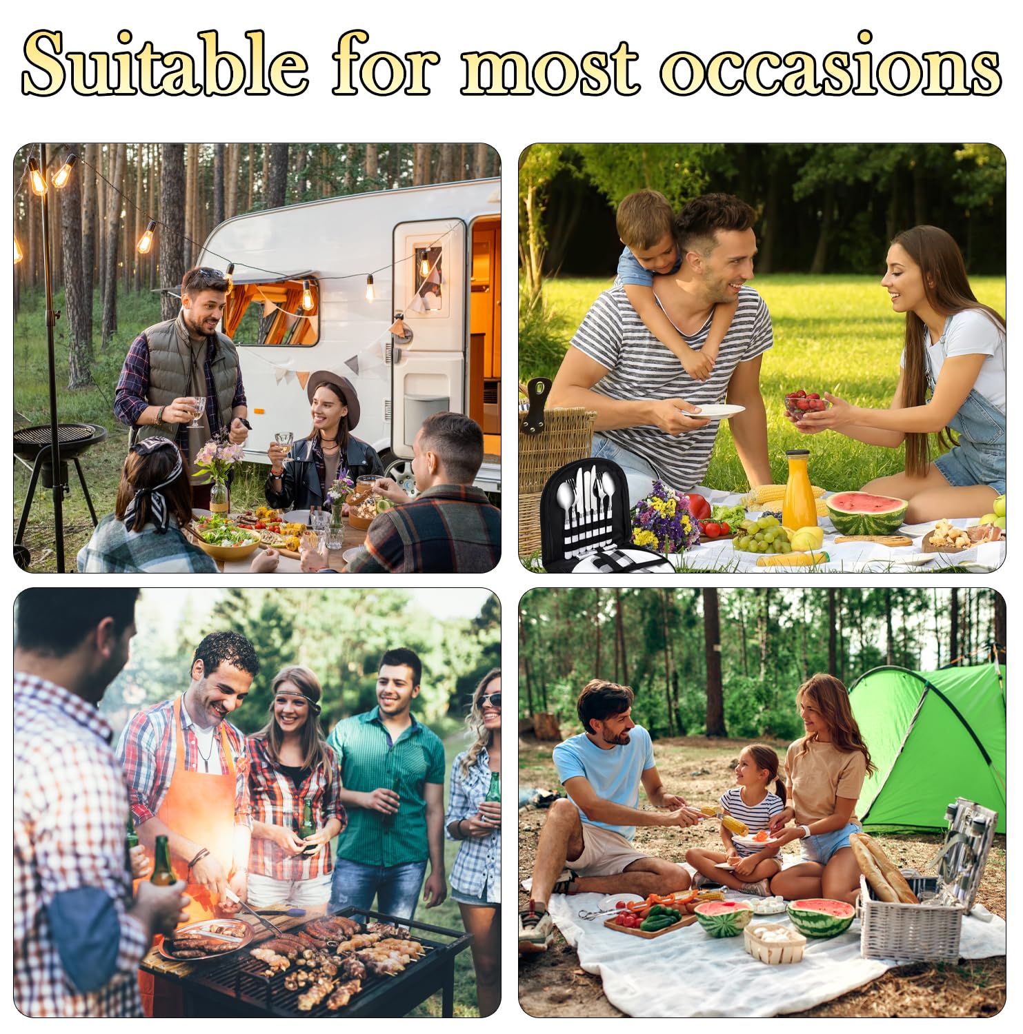 Набор для кемпинга UQTUKO Cutlery 13-Piece для 2 человек из нержавеющей стали, фото №5