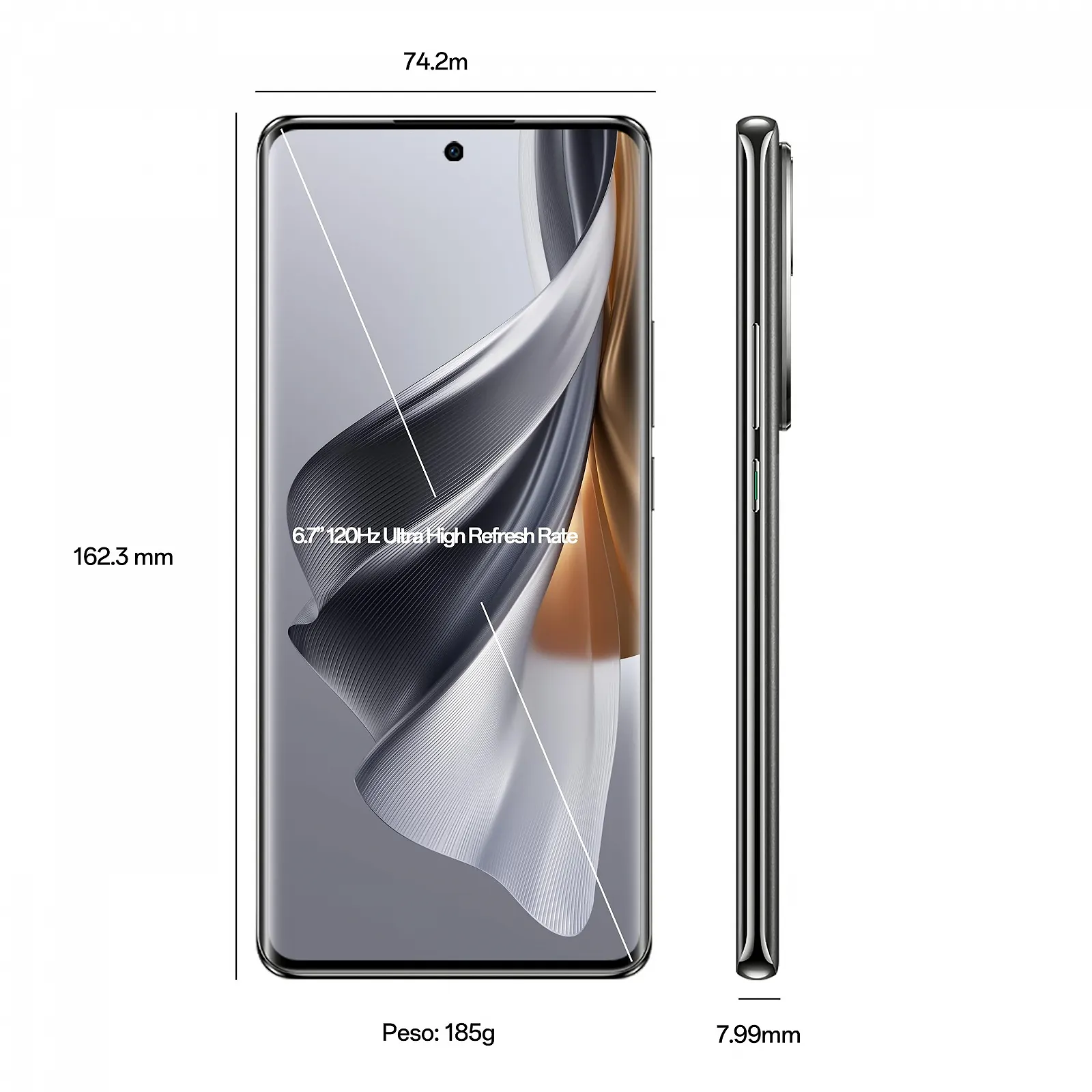 Смартфон Oppo Reno10 5G Dual 8GB/256GB Silvery Grey, фото №2