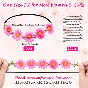 Вінок для волосся з ромашками, набір 5 штук, різнокольоровий synthetic.ua - Фото 1