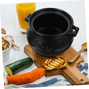 Керамическая кастрюля Mobestech 2 л жаропрочная Черная synthetic.ua - Фото 1