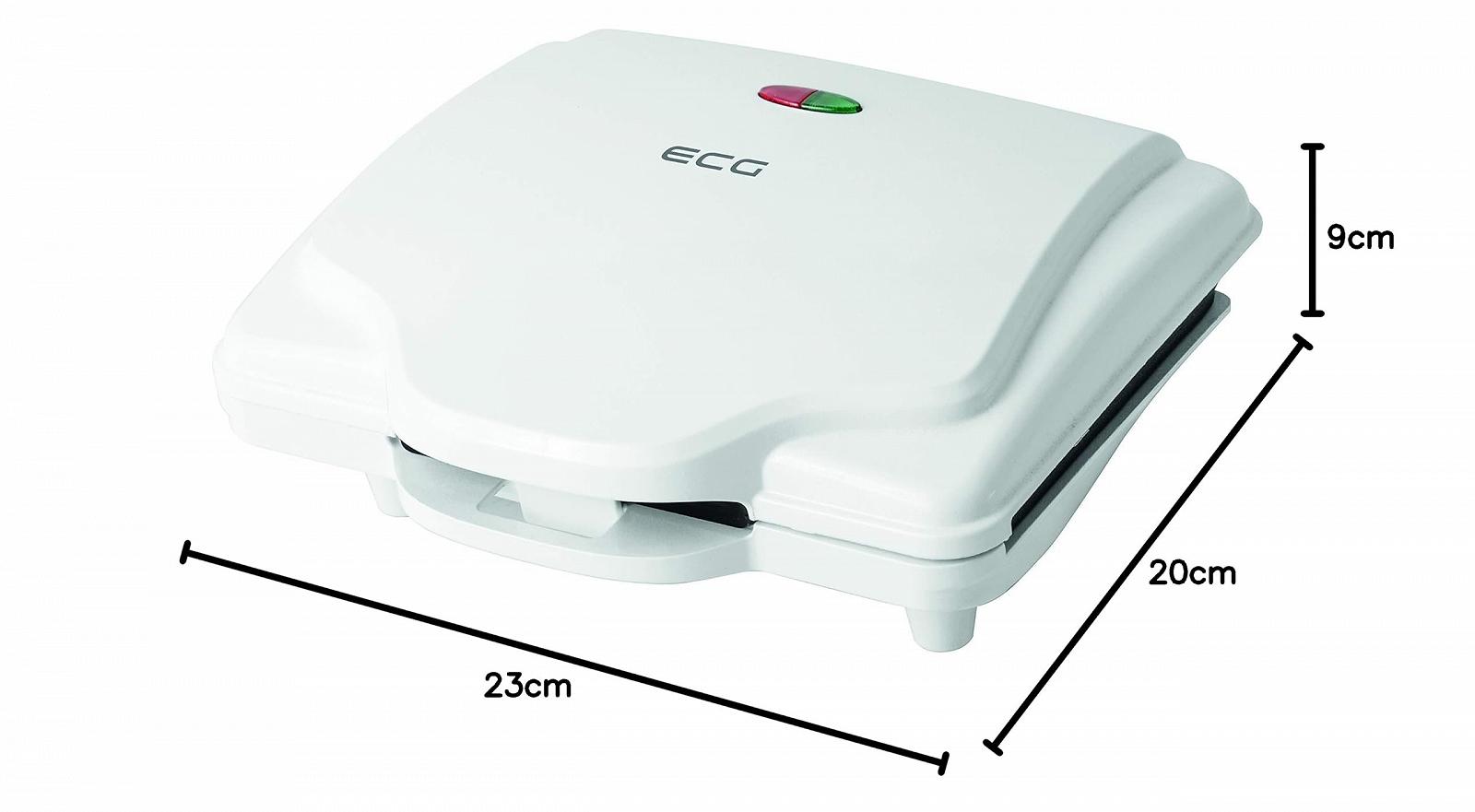 Вафельница ECG S 1370 Квадратные Вафли 2 шт., Антипригарное покрытие, 700 Вт, Белый, фото №6