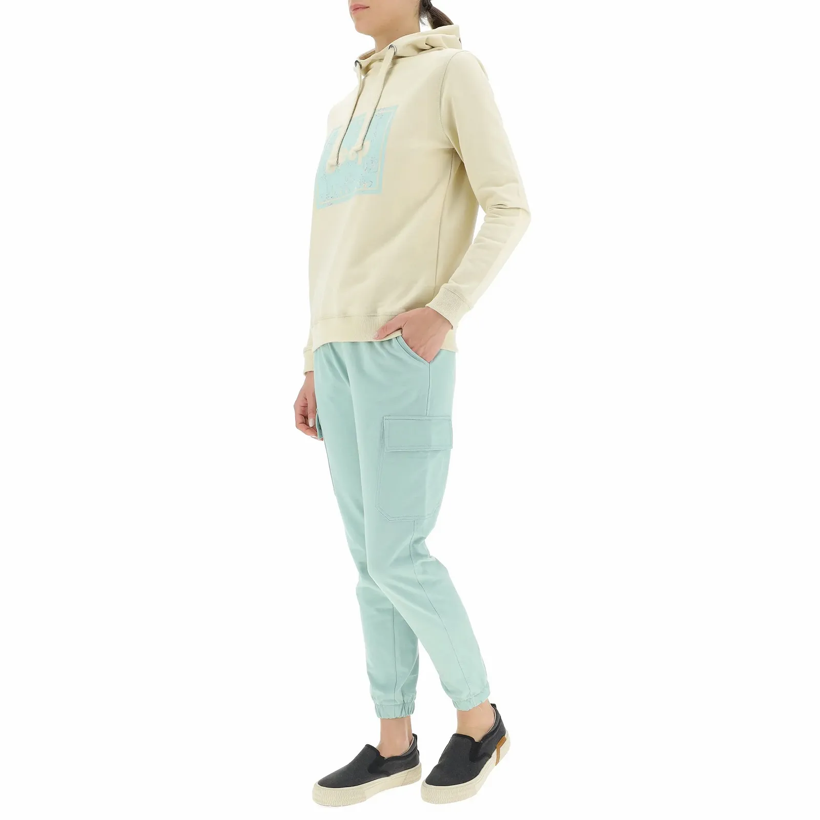 Женская Толстовка с капюшоном Jeep Vintage Botanical Большой принт J23s, фото №3