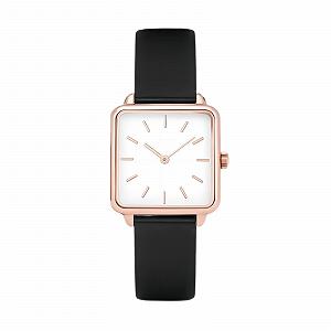 Жіночий годинник Basfur Dress Fe-Montre-077-01, Чорний ремінець / білий циферблат, Modern - Фото 1