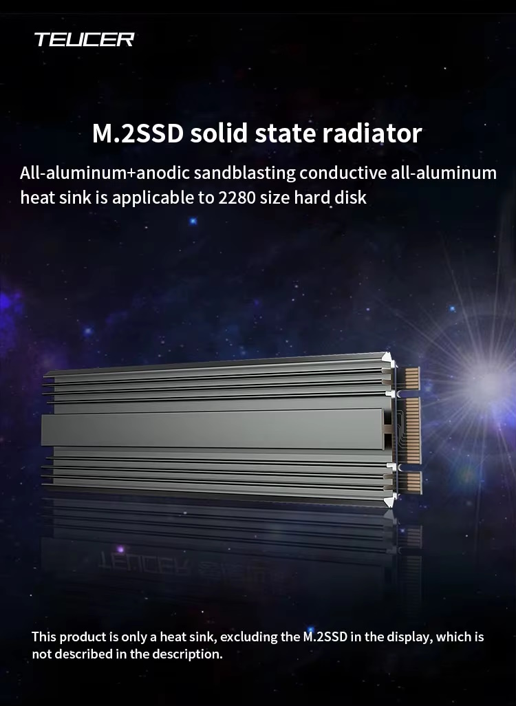 Радиатор для охлаждения SSD Teucer Slim M.2 2280 NVMe Sata для PS5 PC ноутбука, фото №8 Радиатор для охлаждения SSD Teucer Slim M.2 2280 NVMe Sata для PS5 PC ноутбука, фото №8