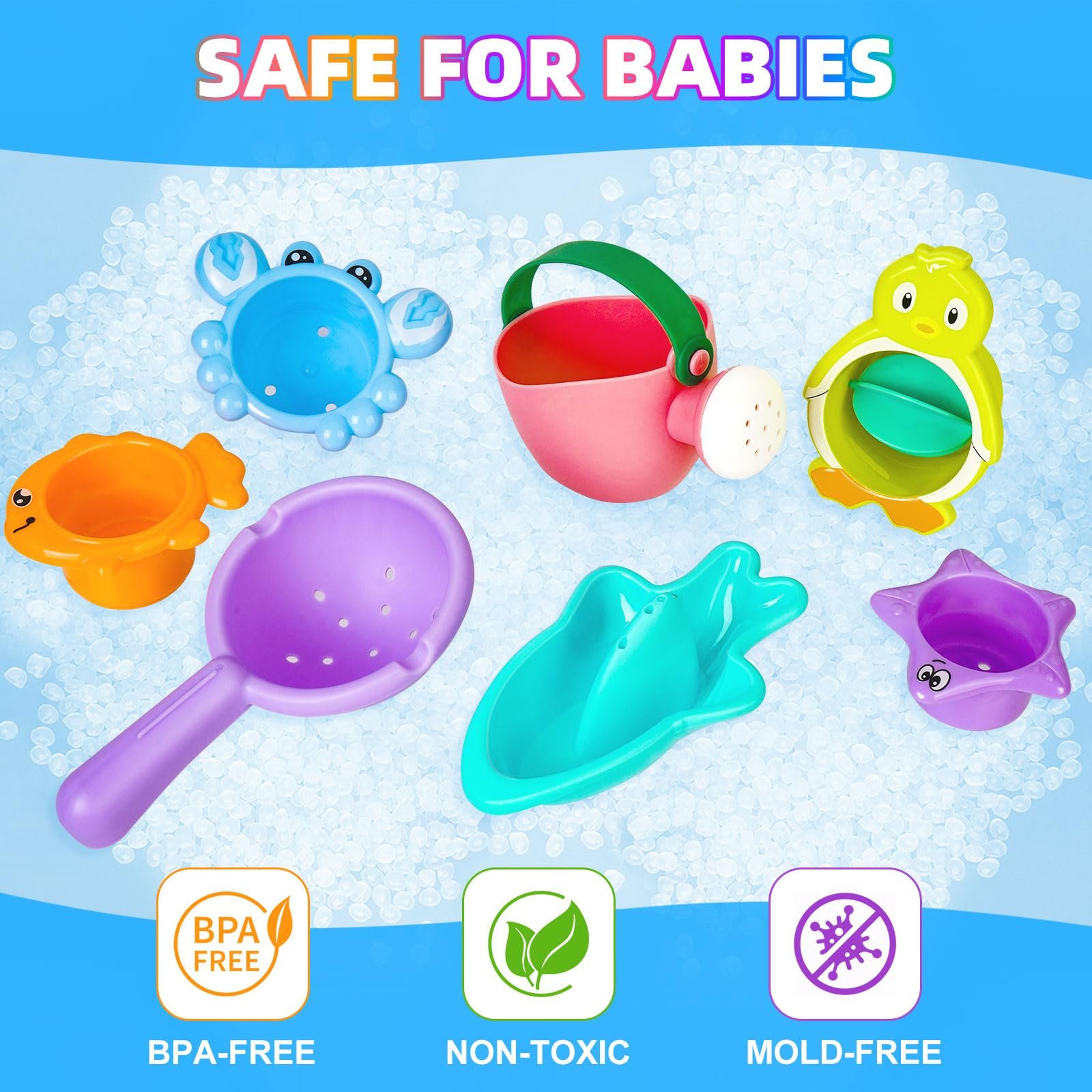 Набор игрушек для ванной 10 штук, фото №4