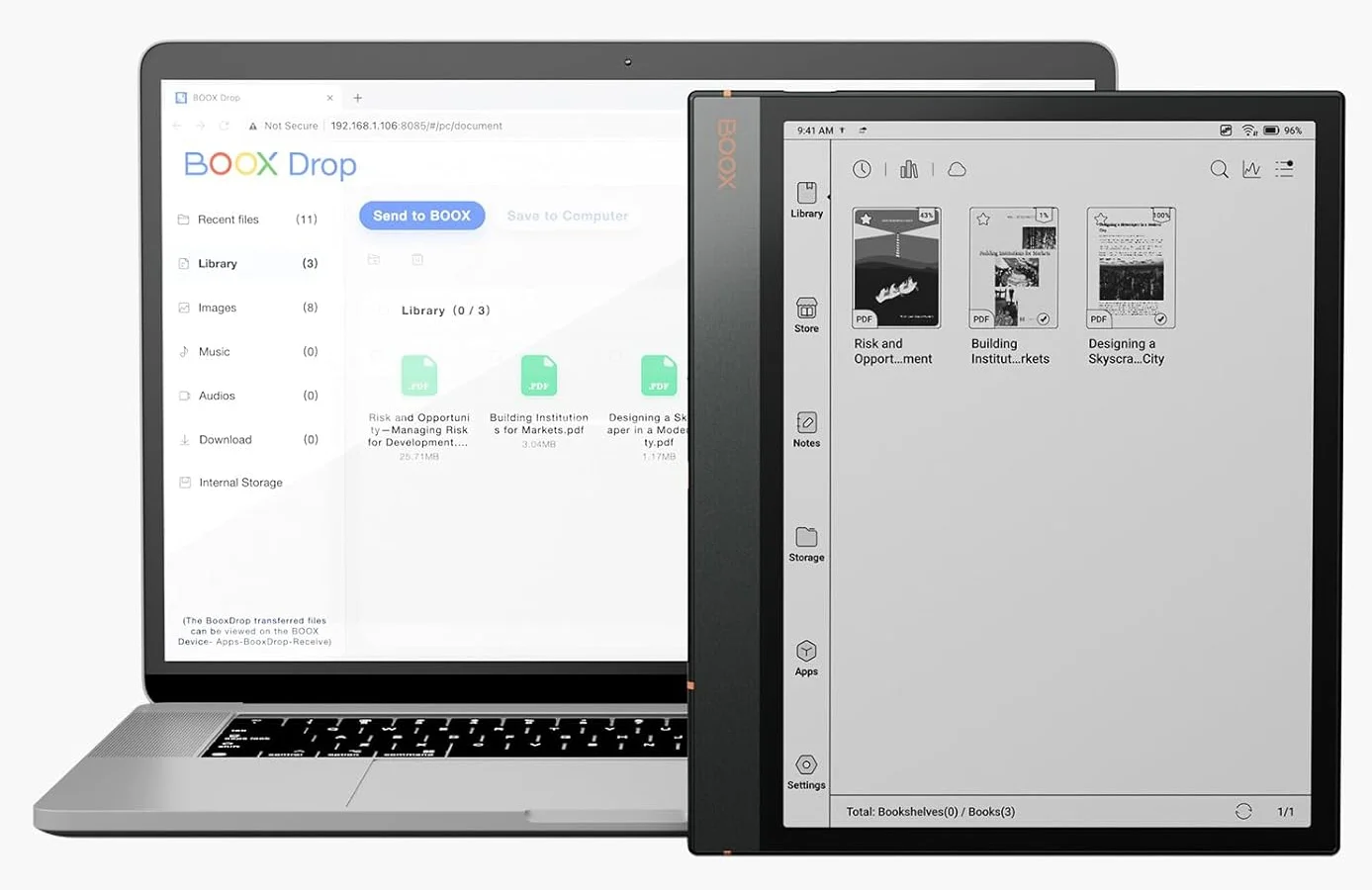 Электронная книга 10.3" Onyx Boox Note Air 3 / 64ГБ / Android 12 / Wi-Fi / Bluetooth / SD слот / Сенсорный E-Ink экран (1872 × 1404) / Настраиваемая яркость / Динамики / Черная, фото №7