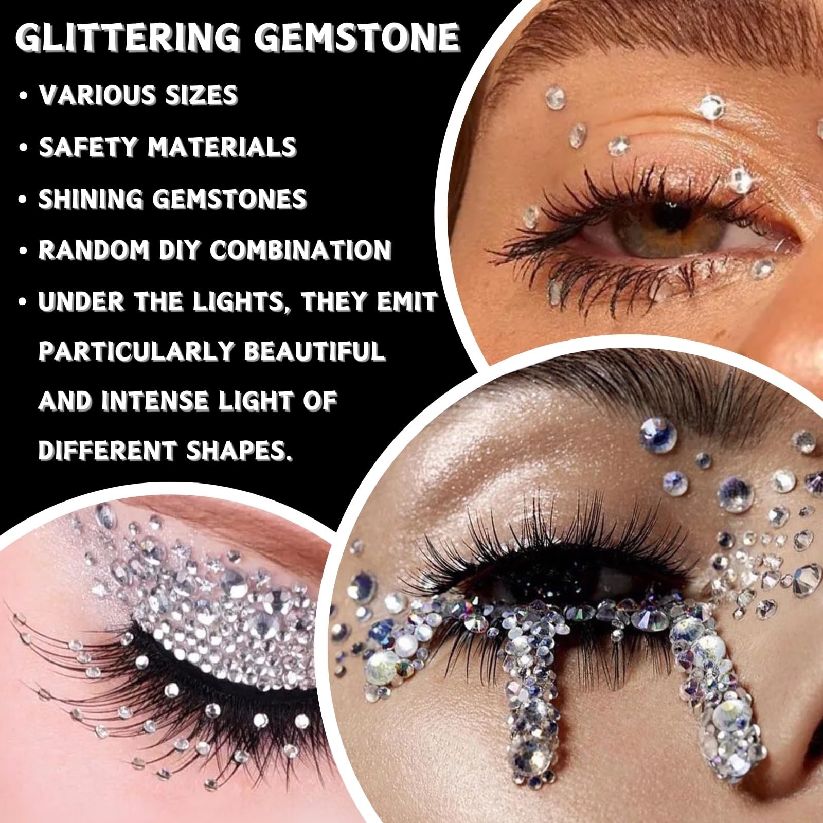 Стрази KEYRI Срібні, 3216 шт Прикраса для нігтів, фото №4