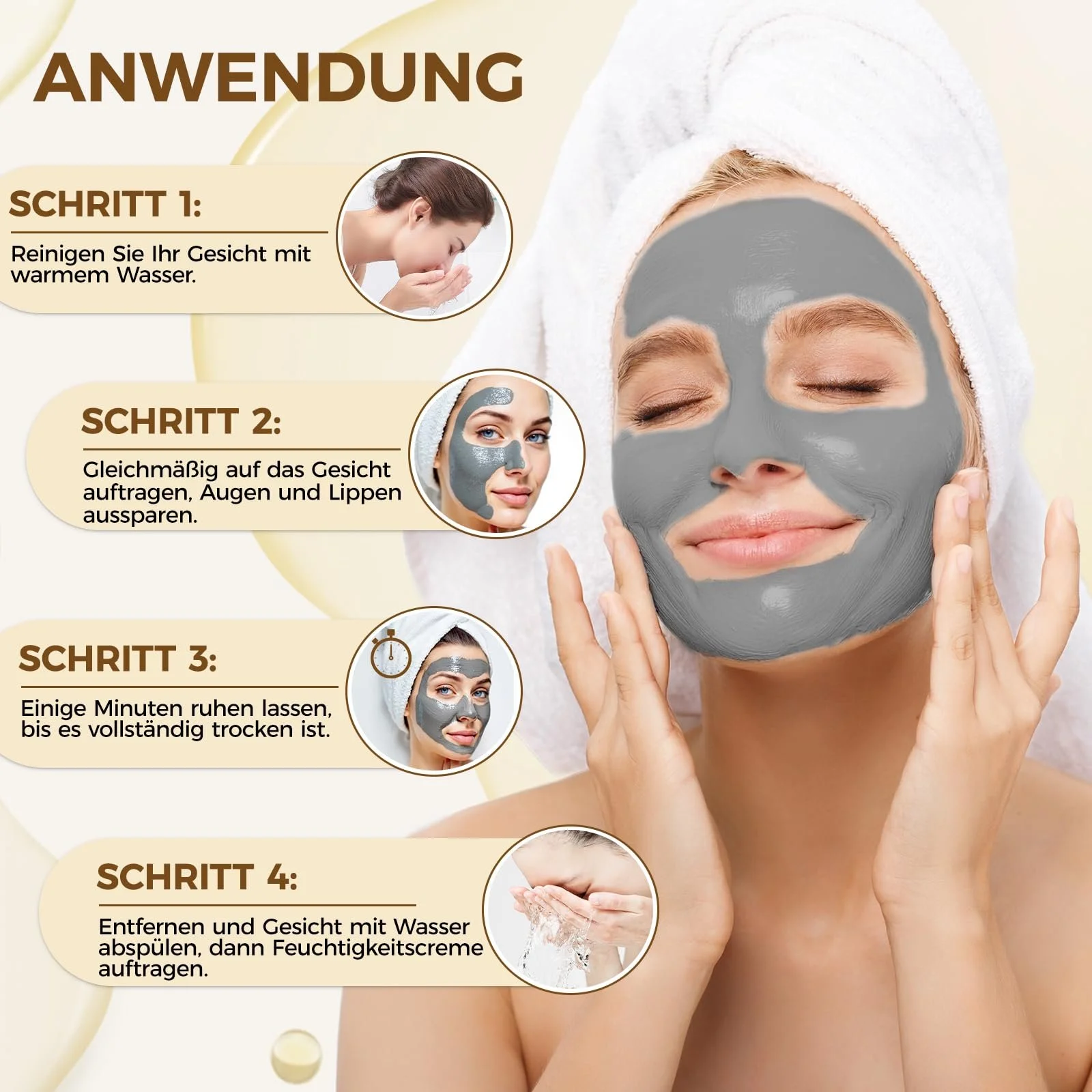 Маска для обличчя Глина Куркума Маска Мертвого моря, 3 x 70 г, фото №6