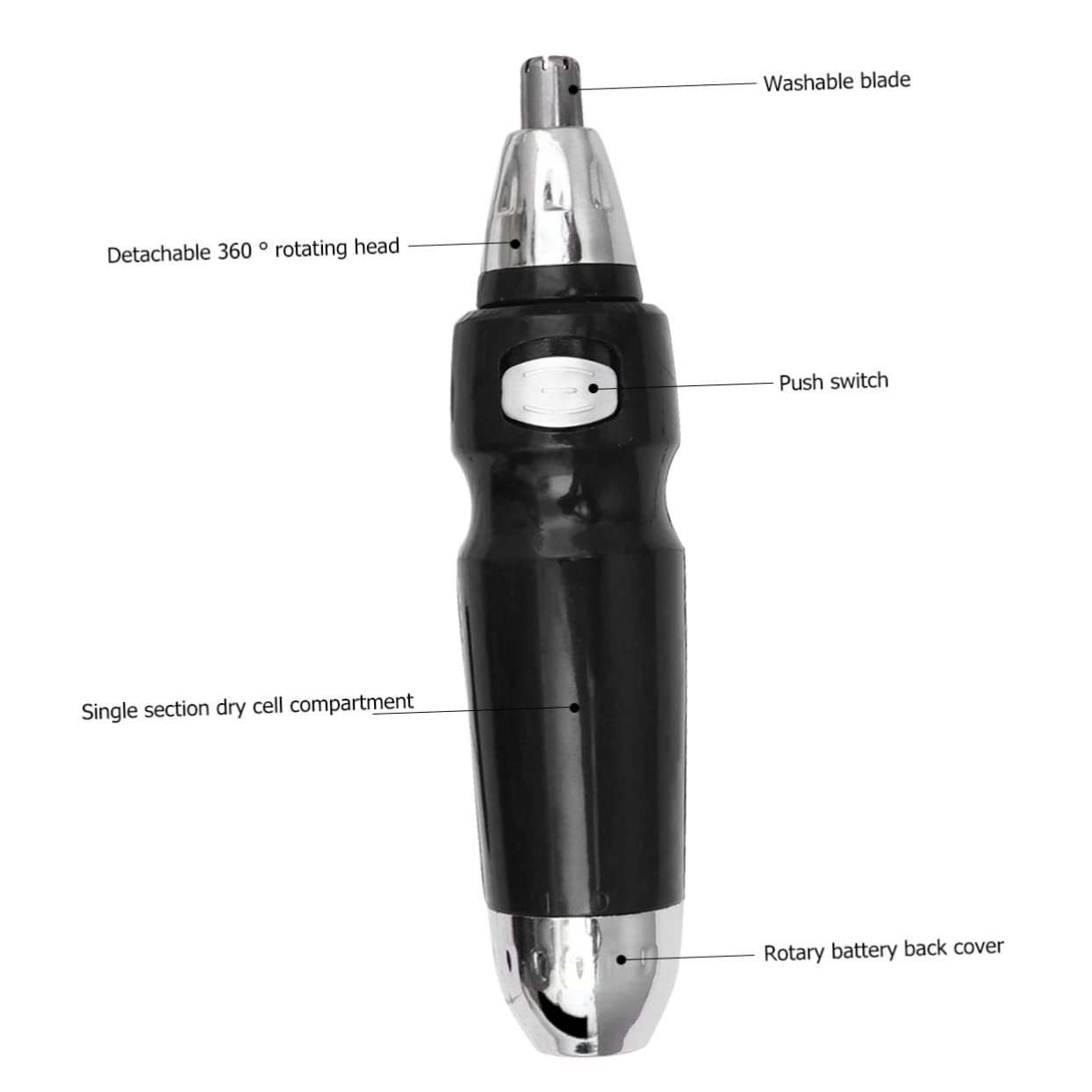 Триммер MERRYHAPY Electric Nose Hair Trimmer Electric Nail Hair Trimmer Device Black, фото №7