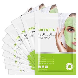 Маска для лица пенная Green Tea O2 Bubble, 10 шт - Фото 1