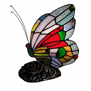 Настільна лампа Tiffany Butterfly Вінтажна Вітражне скло Метелик - Фото 1