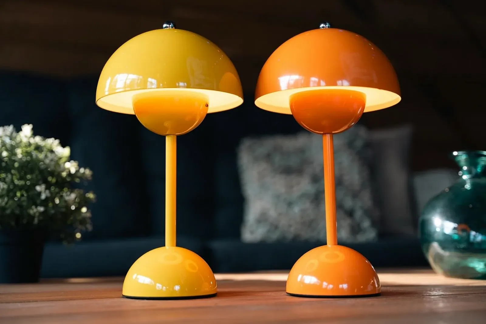 Настільна лампа Luxus Touch Deluxe Josephine синя, H34 x Ø9, LED, акумуляторна, бездротова, з регулюванням яскравості, для внутрішнього та зовнішнього використання, фото №7