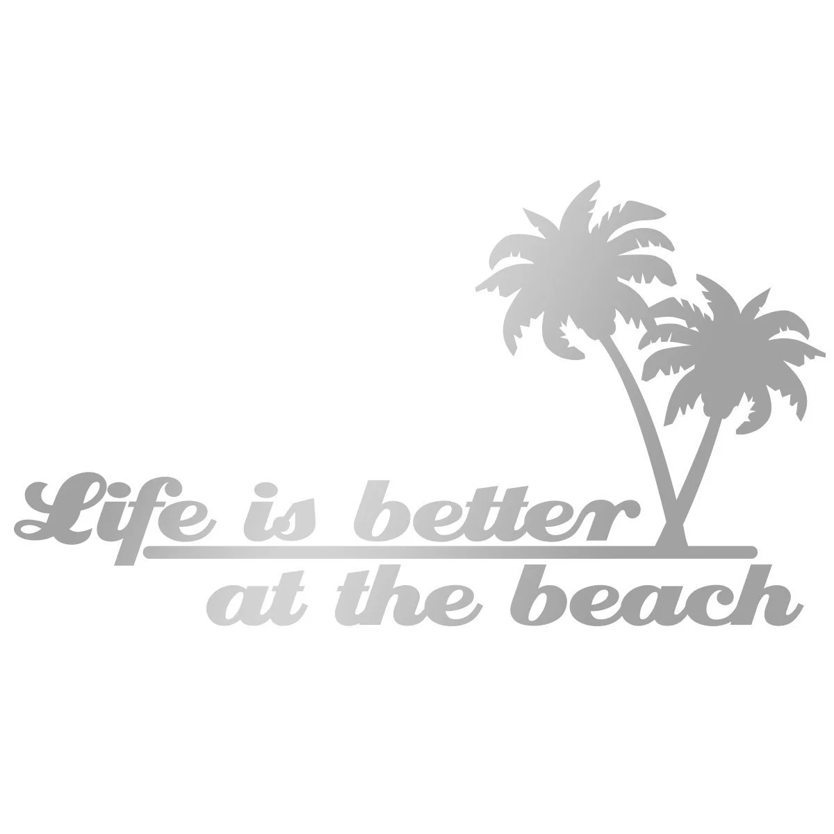 Наклейка на стену Life is Better at the Beach 50 x 27 см Серебристый, фото №3