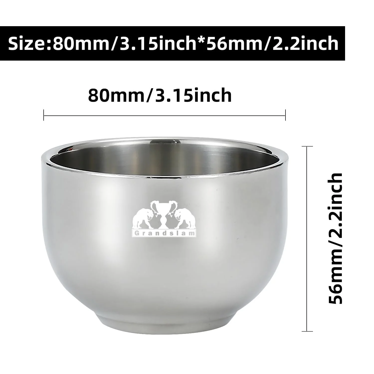 Набор для бритья Grandslam (подставка и чаша) Stainless Steel, фото №4