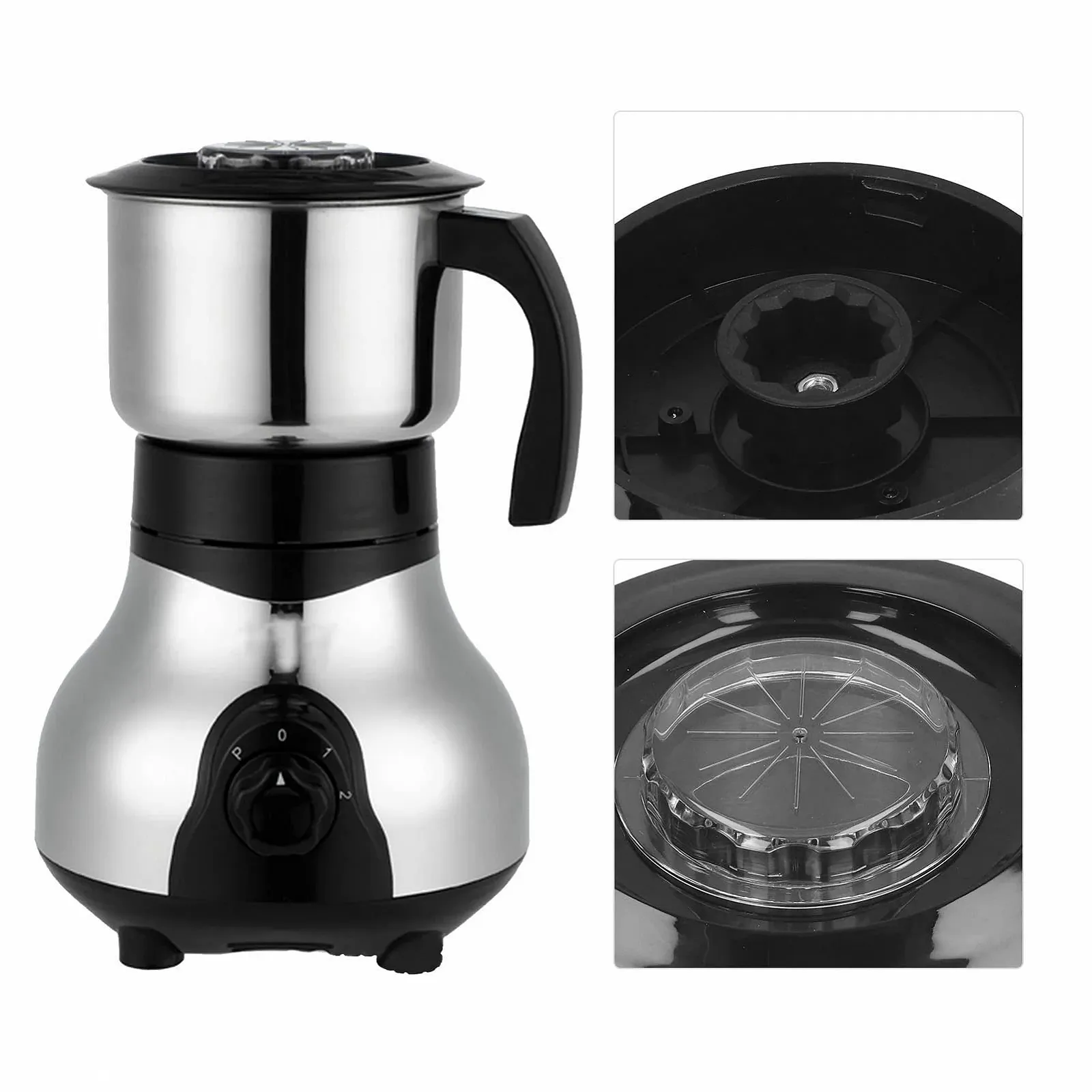 Електрична кавомолка Topyond для домашнього використання, нержавіюча сталь, для кавових зерен, спецій, горіхів, трав, зерен, 300 Вт, EU Plug, 220 В, фото №6