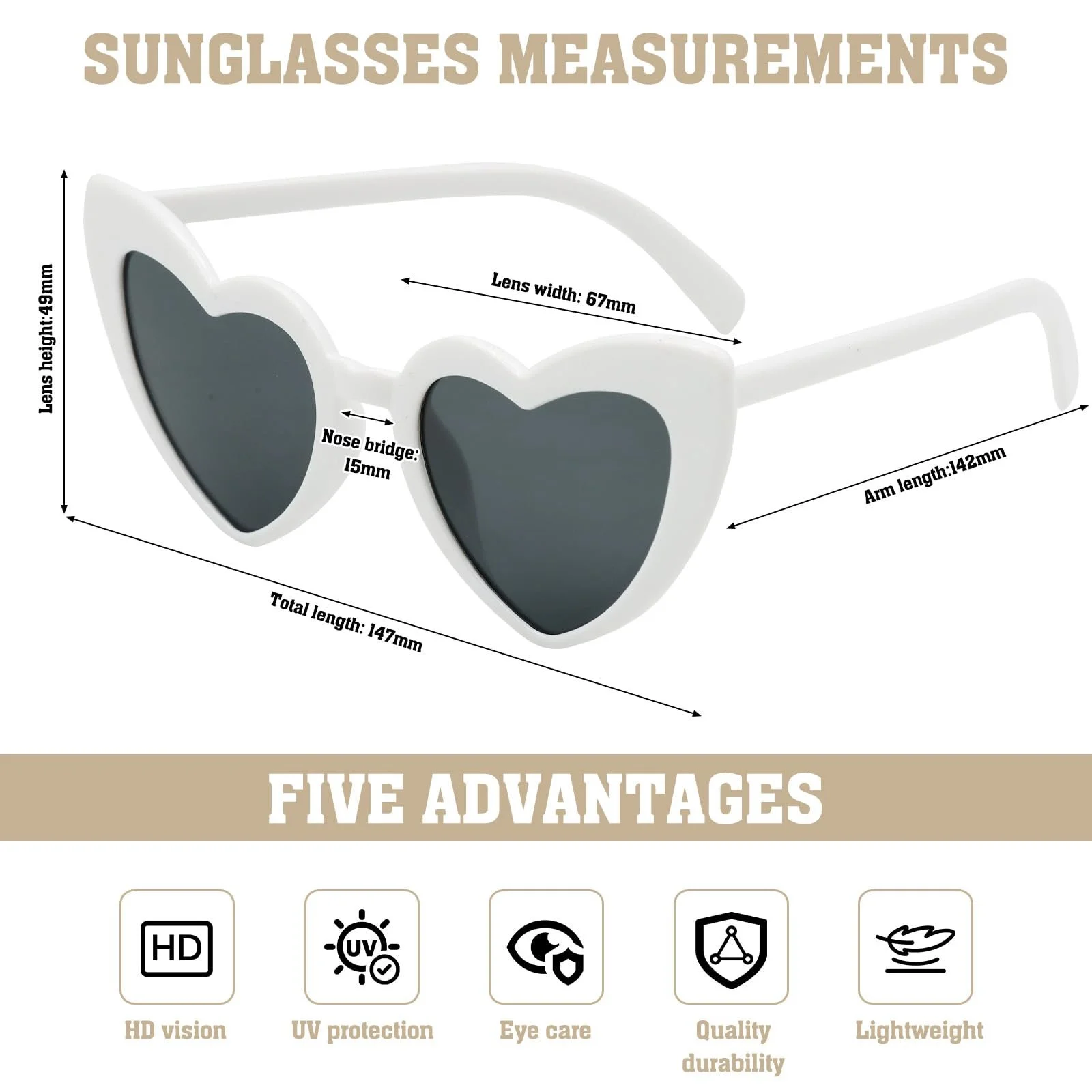 Солнцезащитные очки ZYKORT в форме сердца, фото №2