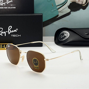 Жіночі сонцезахисні окуляри коричневі зі склом Ray Ban пляжні - Фото 1