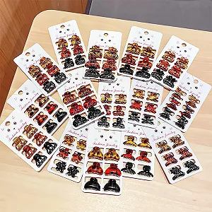 Набор зажимов для волос 6 шт. Винтажный леопардовый акриловый зажим для волос Маленькие шпильки для волос для женщин и девушек Модные аксессуары synthetic.ua - Фото 1