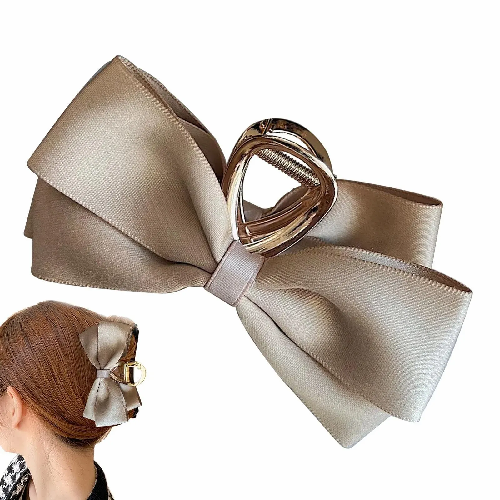 Заколка для волос с лентой большой атласной, фото №1 Заколка для волос с лентой большой атласной, фото №1