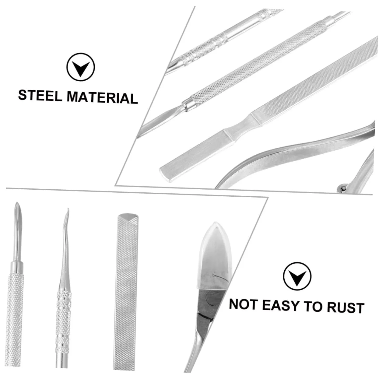 Набор кусачек для ногтей Healvian 5 предметов, профессиональный, нержавеющая сталь, серебристый, фото №7