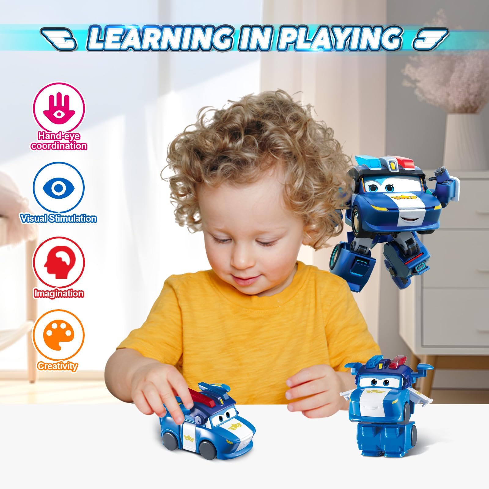 Фигурка-трансформер Super Wings Lucie, 5 см, синяя, фото №5