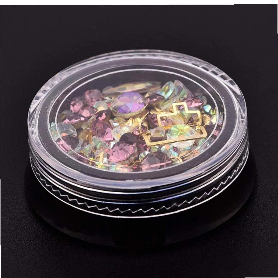 Стразы для ногтей, набор, кристаллы, жемчуг, блестки, неровная форма, фото №5