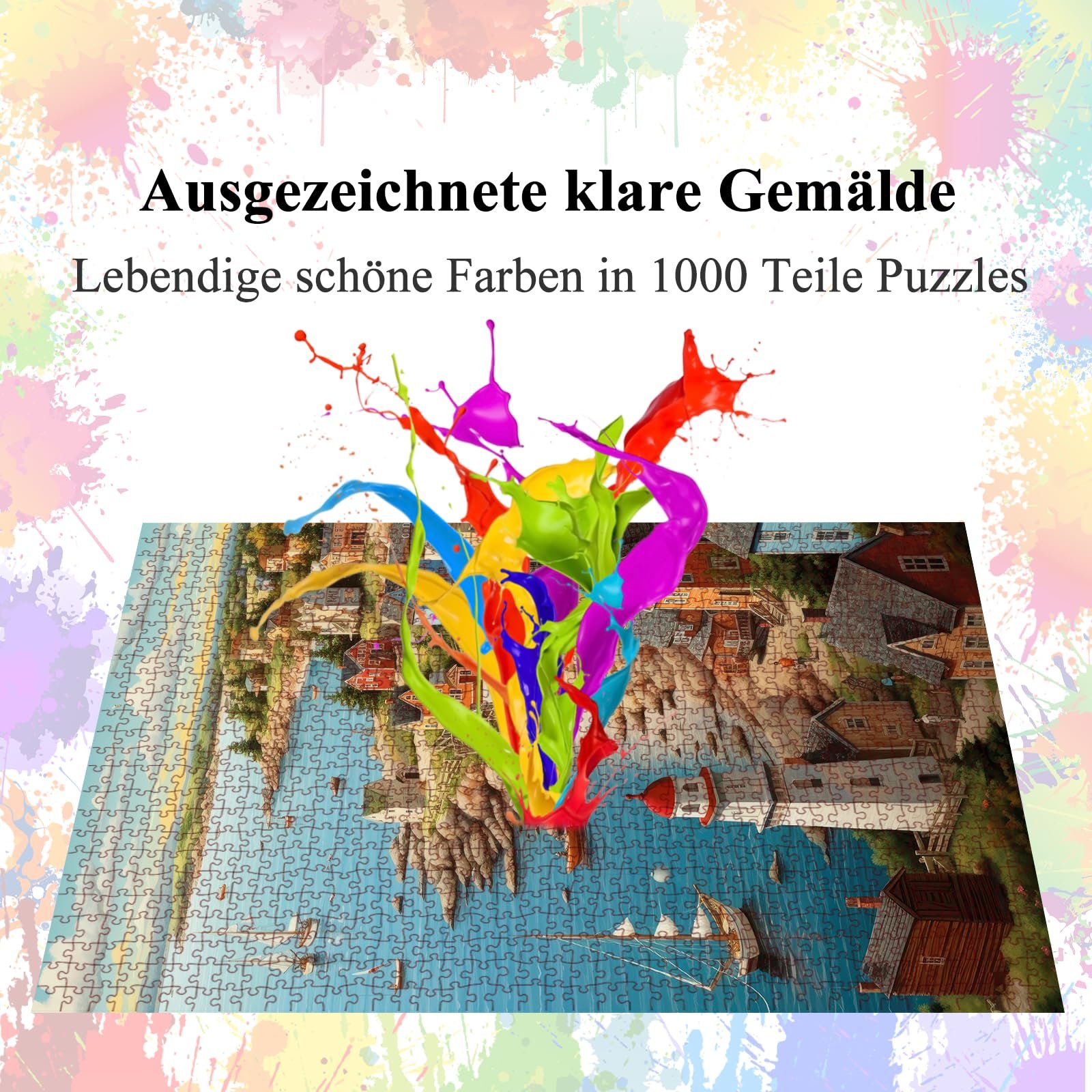 Пазл Bullglesup Port Town 1000 елементів з постером 70 x 50 см, фото №4