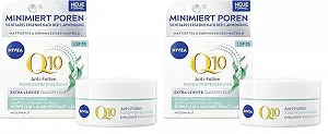 Денний крем NIVEA Q10 Anti-Wrinkle Pore Refining Extra Light зміцнюючий для комбінованої шкіри SPF 15 50 мл (набір з 2 шт.) - Фото 1