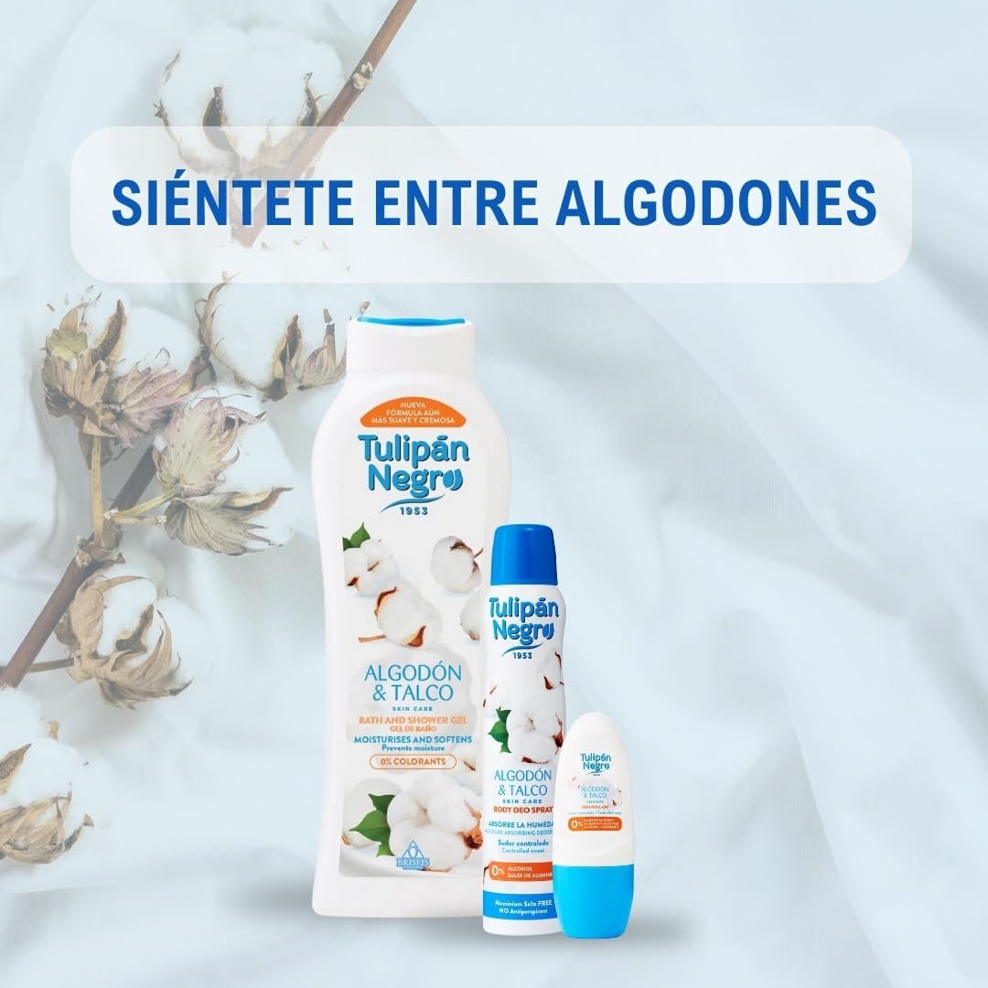 Гель для душу Tulipan Black Cotton And Powder зволожуючий 600 мл + 20% безкоштовно, фото №4