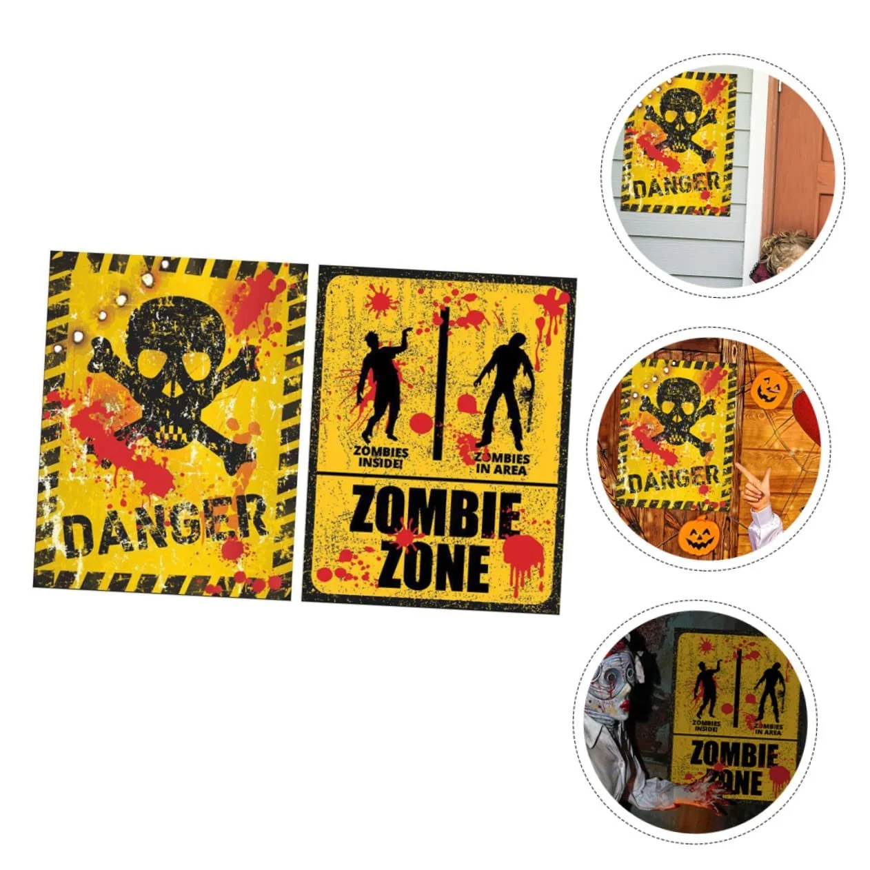 Наклейка на стіну Yardenfun Halloween Sign Danger Zombie, фото №3