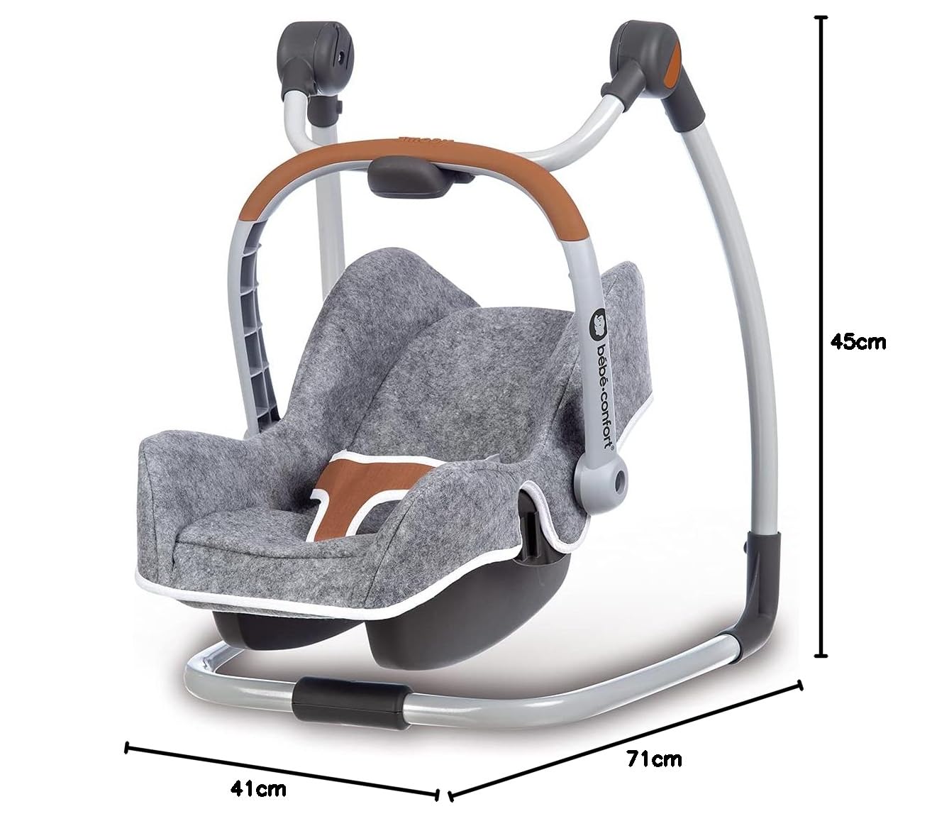 Крісло-гойдалка авто-для ляльок Smoby Comfort Baby Сірий 3 в 1, фото №5