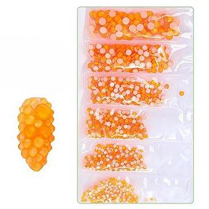 Стразы Без HotFix Стекло SS3-SS12 1440 шт. Кристалл AB Оранжевый - Фото 1