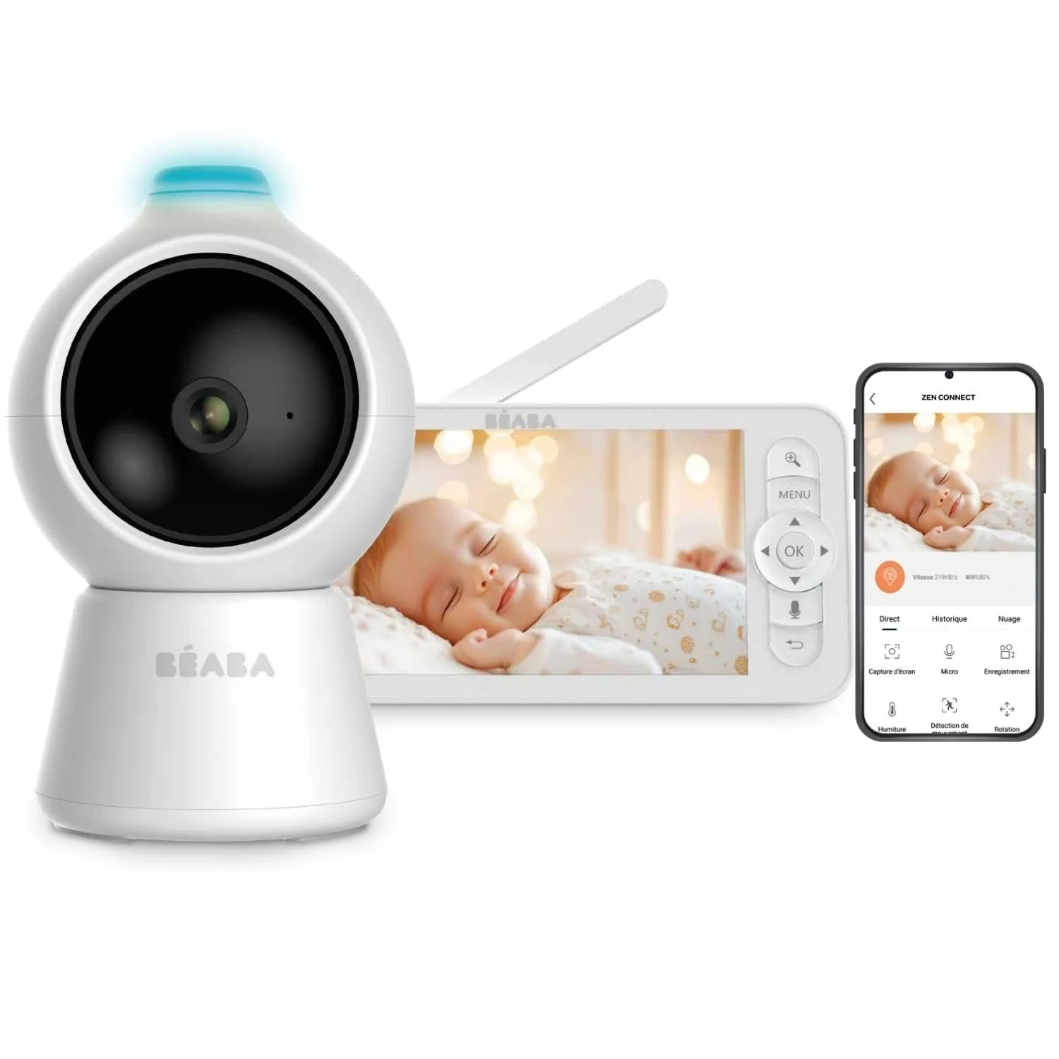 Відеоняня BÉABA Zen Smart AI 360° 4MP HD 720p White, фото №1 Відеоняня BÉABA Zen Smart AI 360° 4MP HD 720p White, фото №1