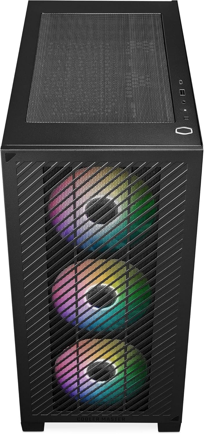 Корпус Cooler Master Elite 301 ARGB Black / Mini Tower / Micro-ATX / 3x120mm ARGB / Glass / USB Type-C, фото №4 Корпус Cooler Master Elite 301 ARGB Black / Mini Tower / Micro-ATX / 3x120mm ARGB / Glass / USB Type-C, фото №4