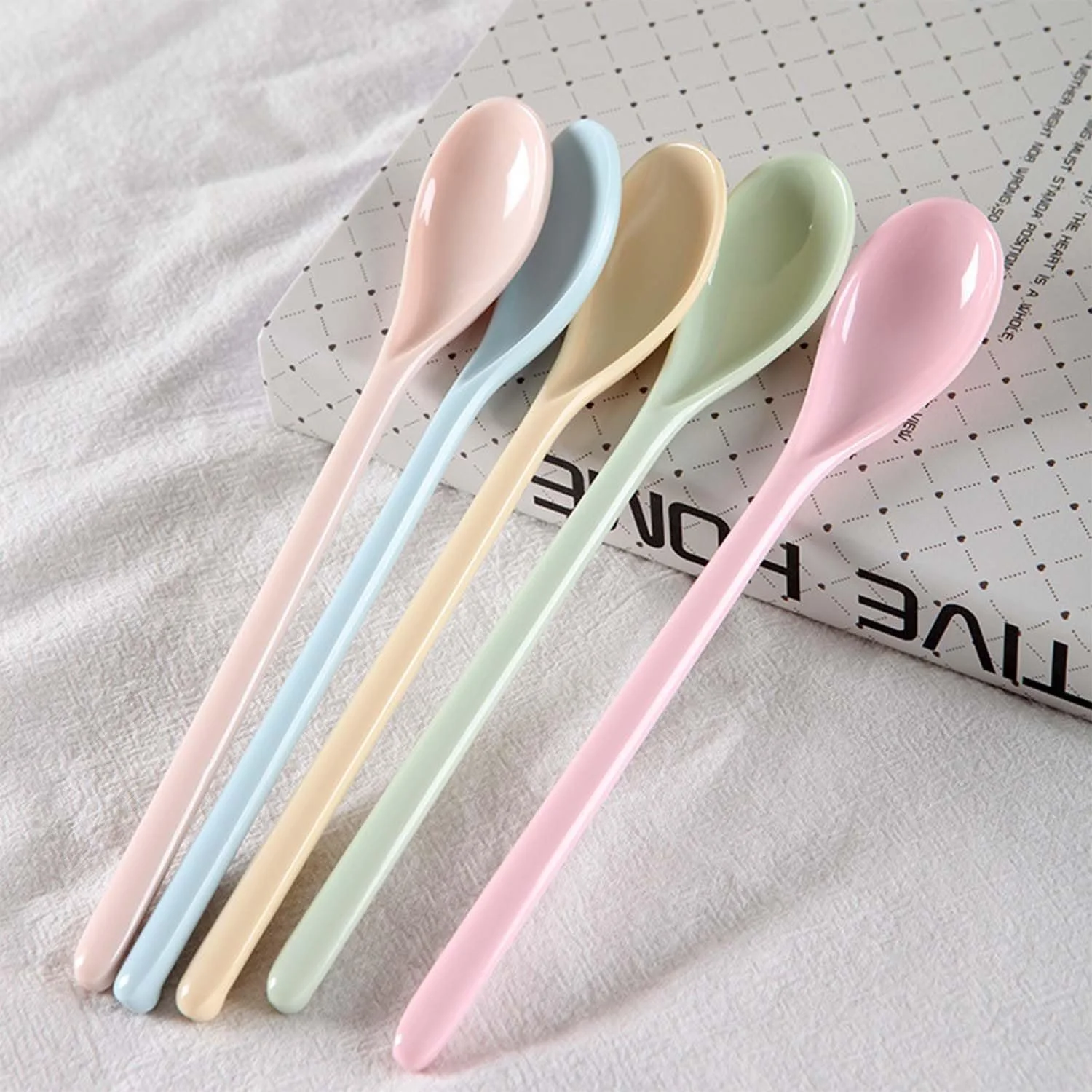 Ложки Пластикові Довгі Різнокольорові, Паковання 5 штук, фото №7